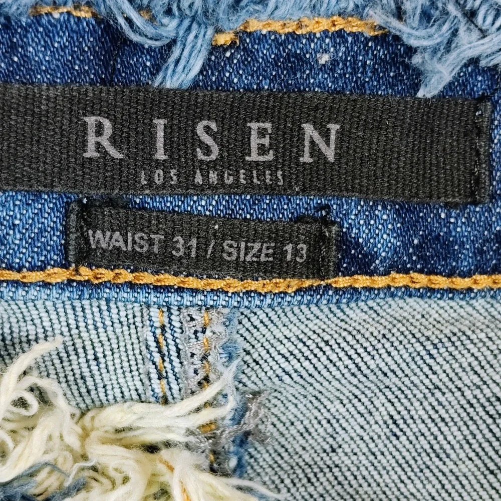 Risen Los Angeles Distressed Jeans Women's 13/31 Raw Waist Raw Hem